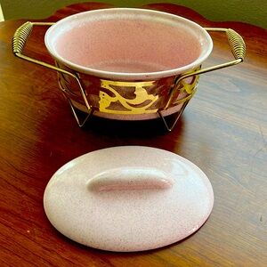 Vintage oblong pink speckled Bauer